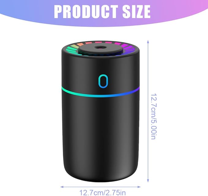 Smart Humidifier With RGB Ambient Color Effects &Speed control 230ml