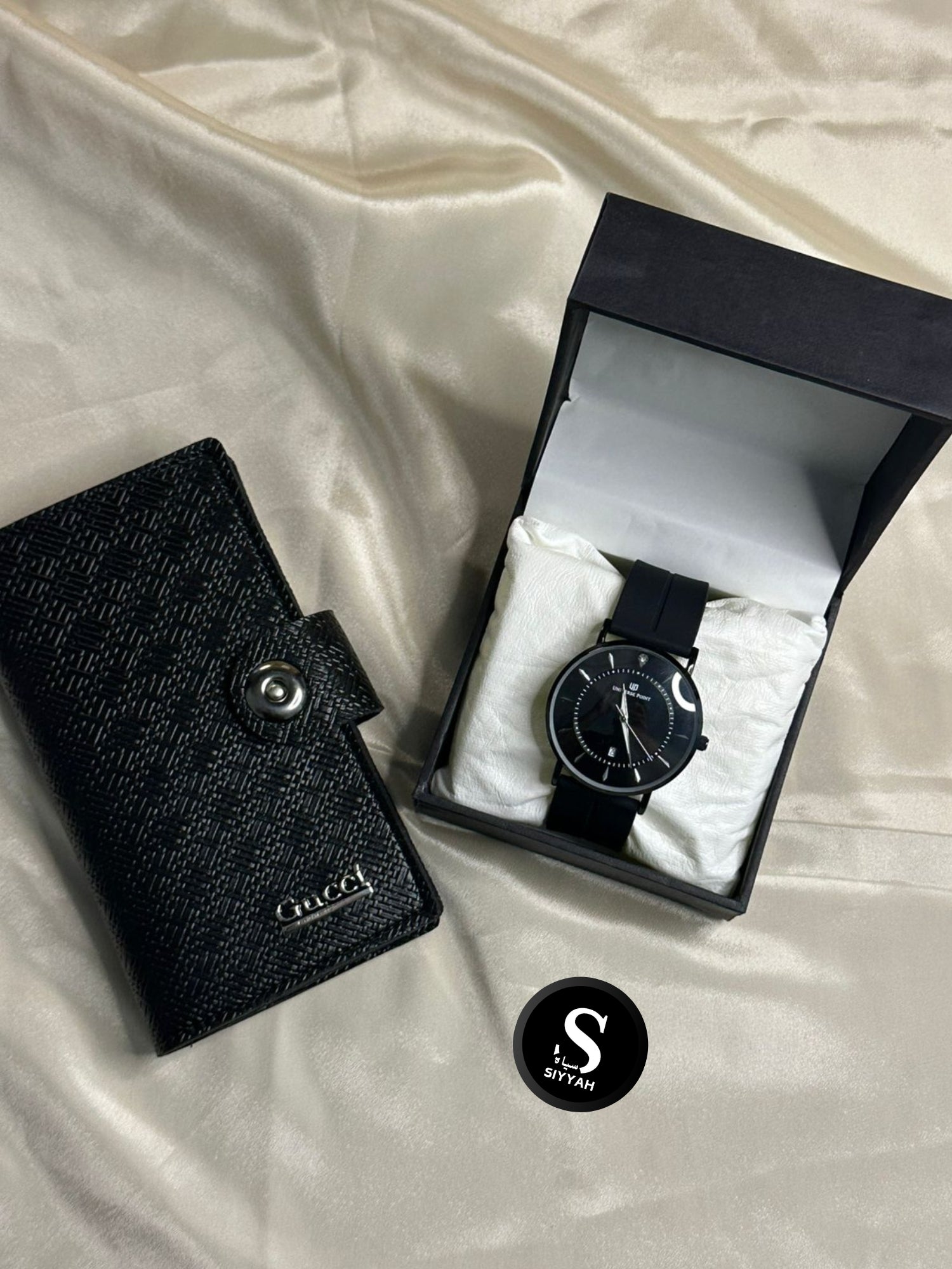 Set of 2( Black watch + wallet)  gift for him