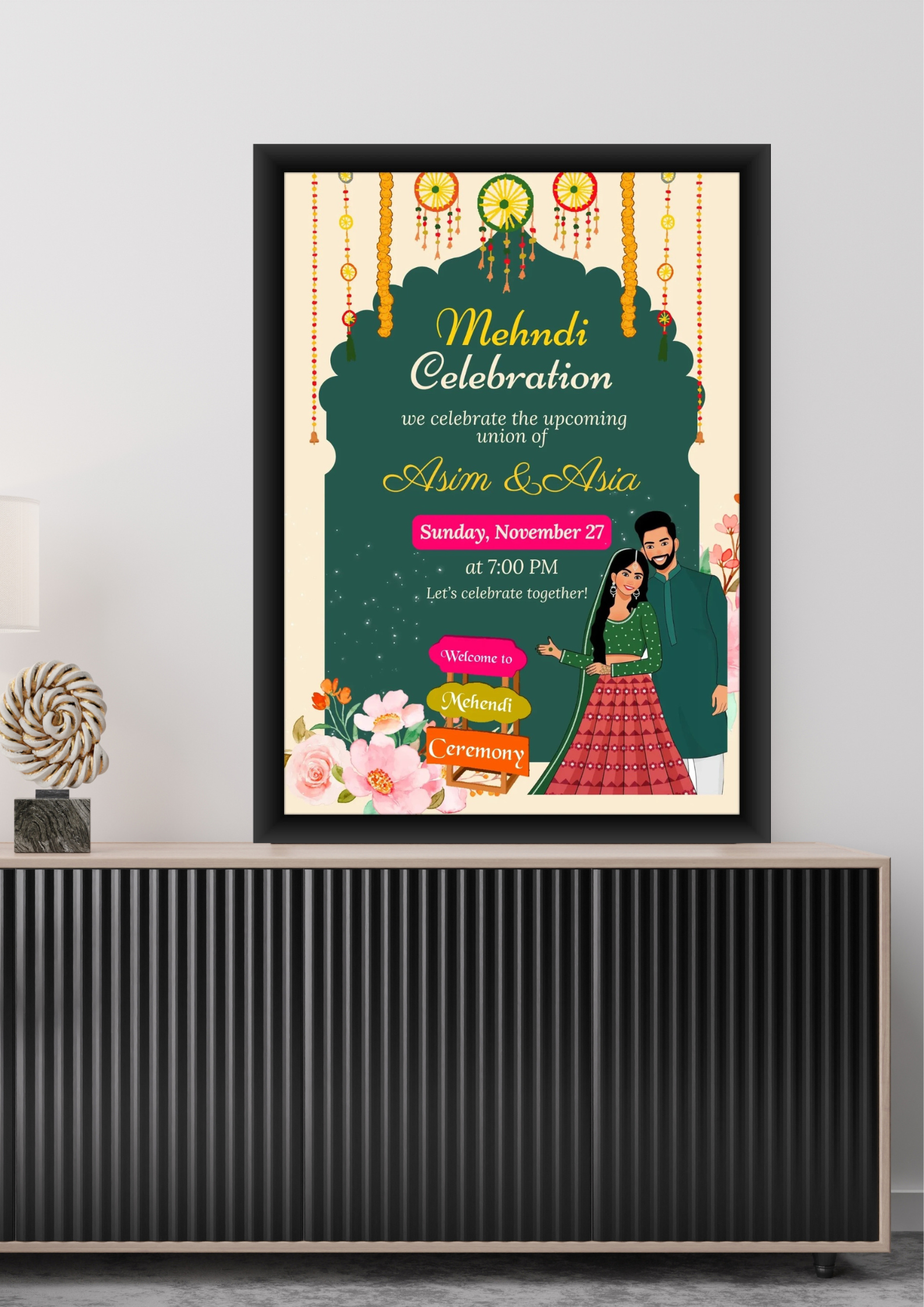 Customized Mehndi frame for couple