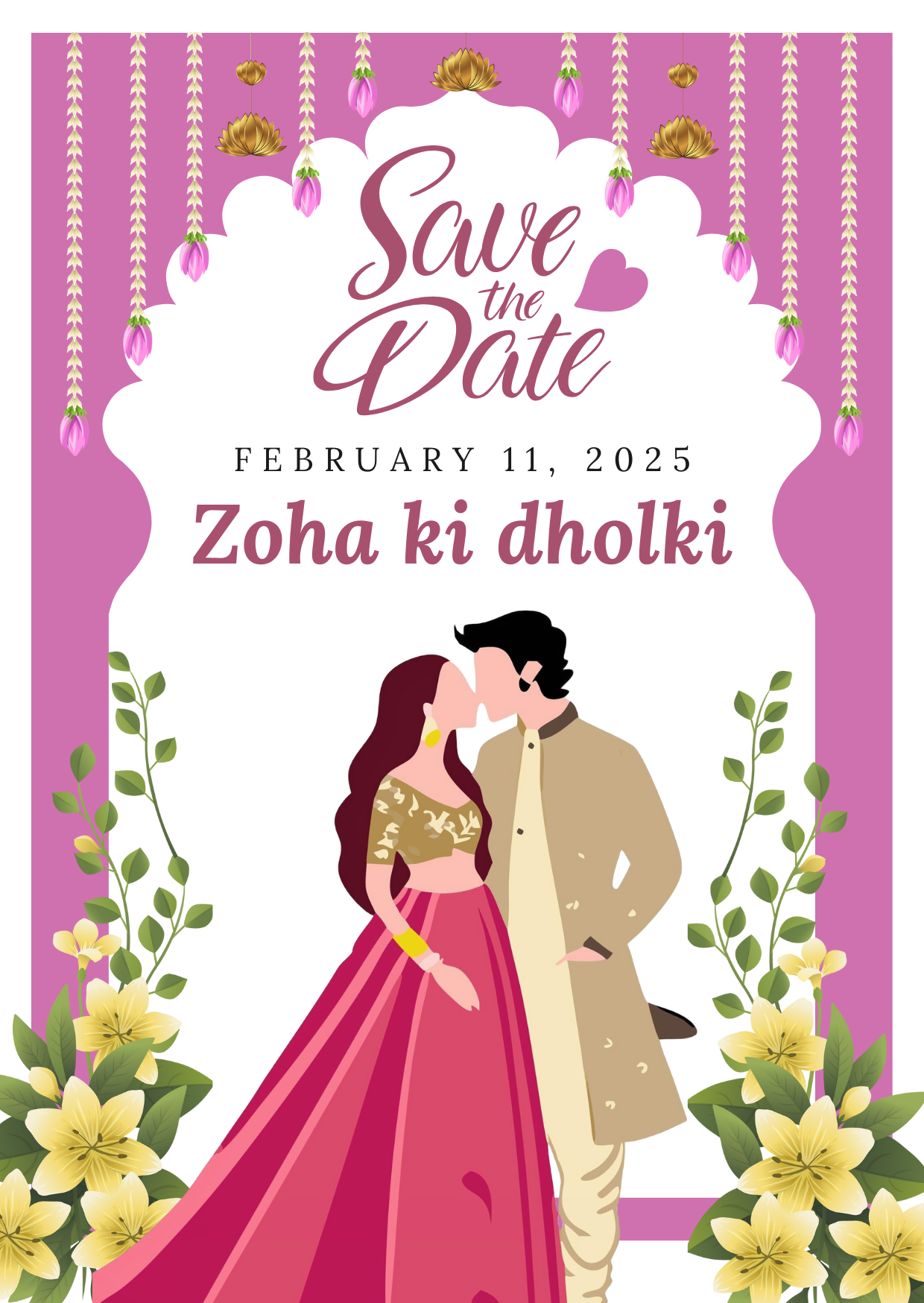 Customized Dholki Frame for couple
