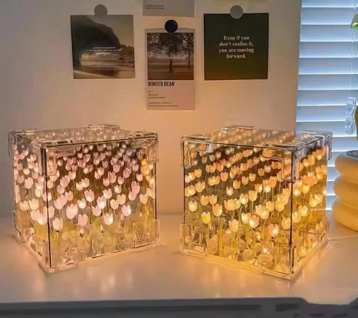 BlushBloom Crystal Tulip Lamp