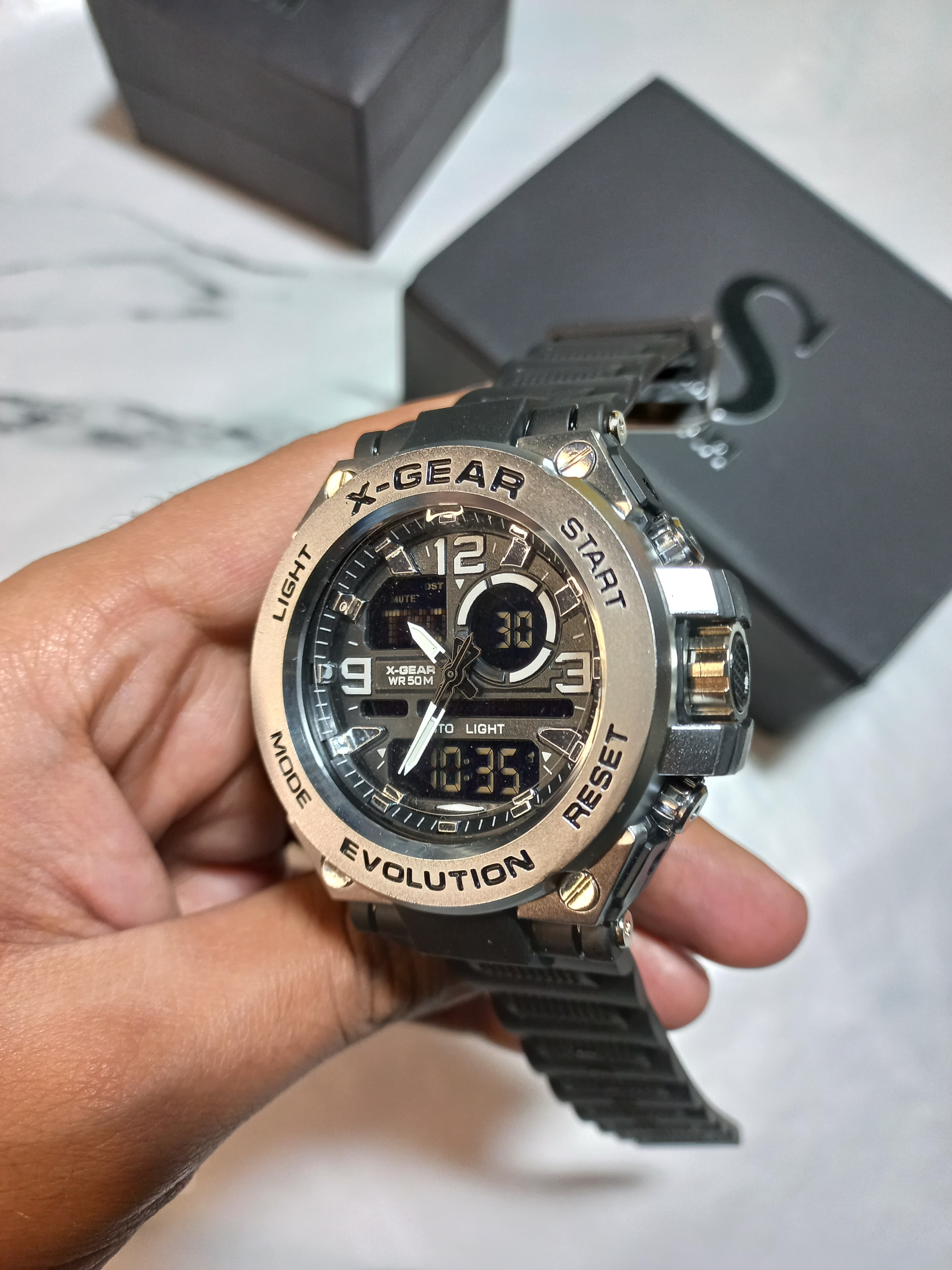 X Gear-985 Dual Time Waterproof Sports Watch For Men