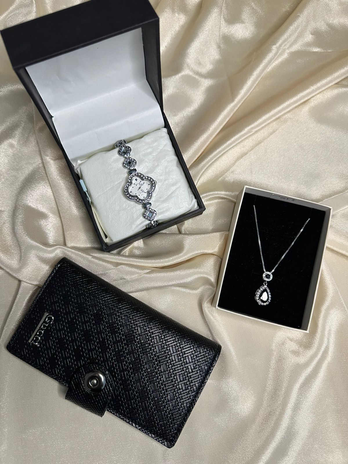 Set of 3(Watch + wallet +necklace ) gift for her