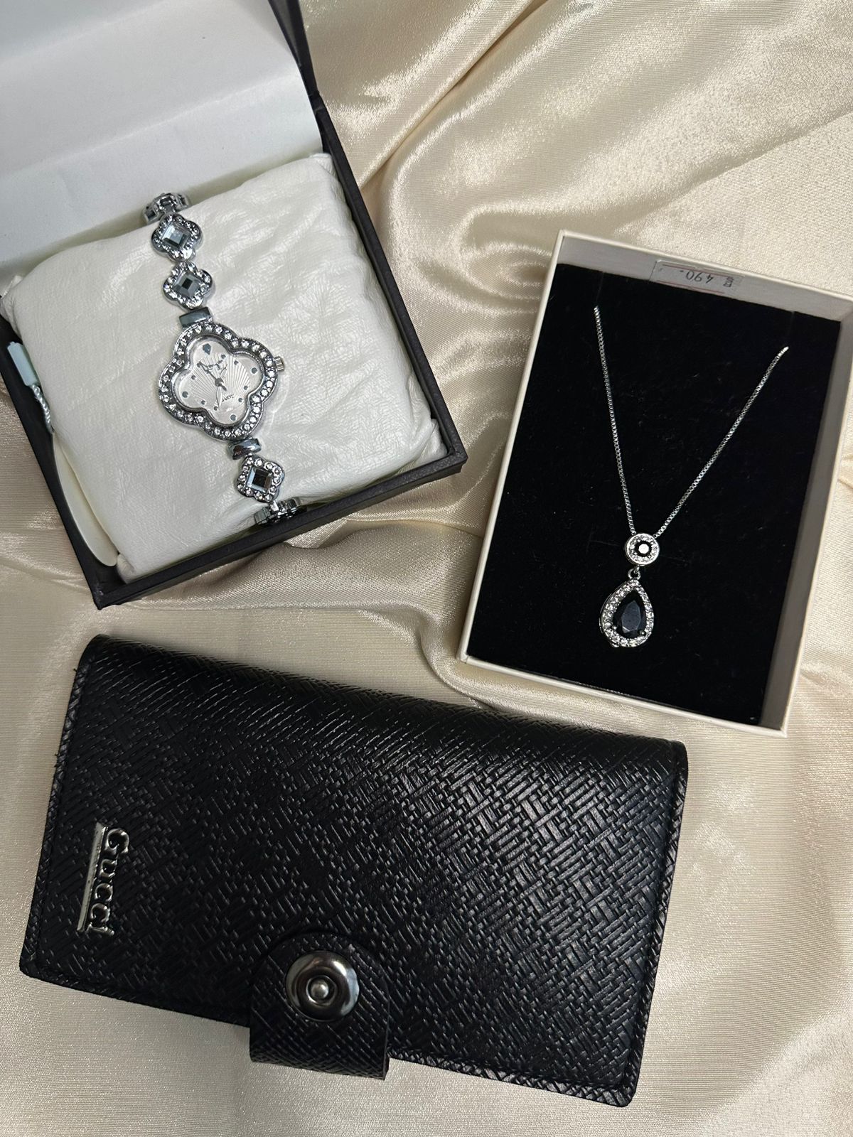 Set of 3(Watch + wallet +necklace ) gift for her