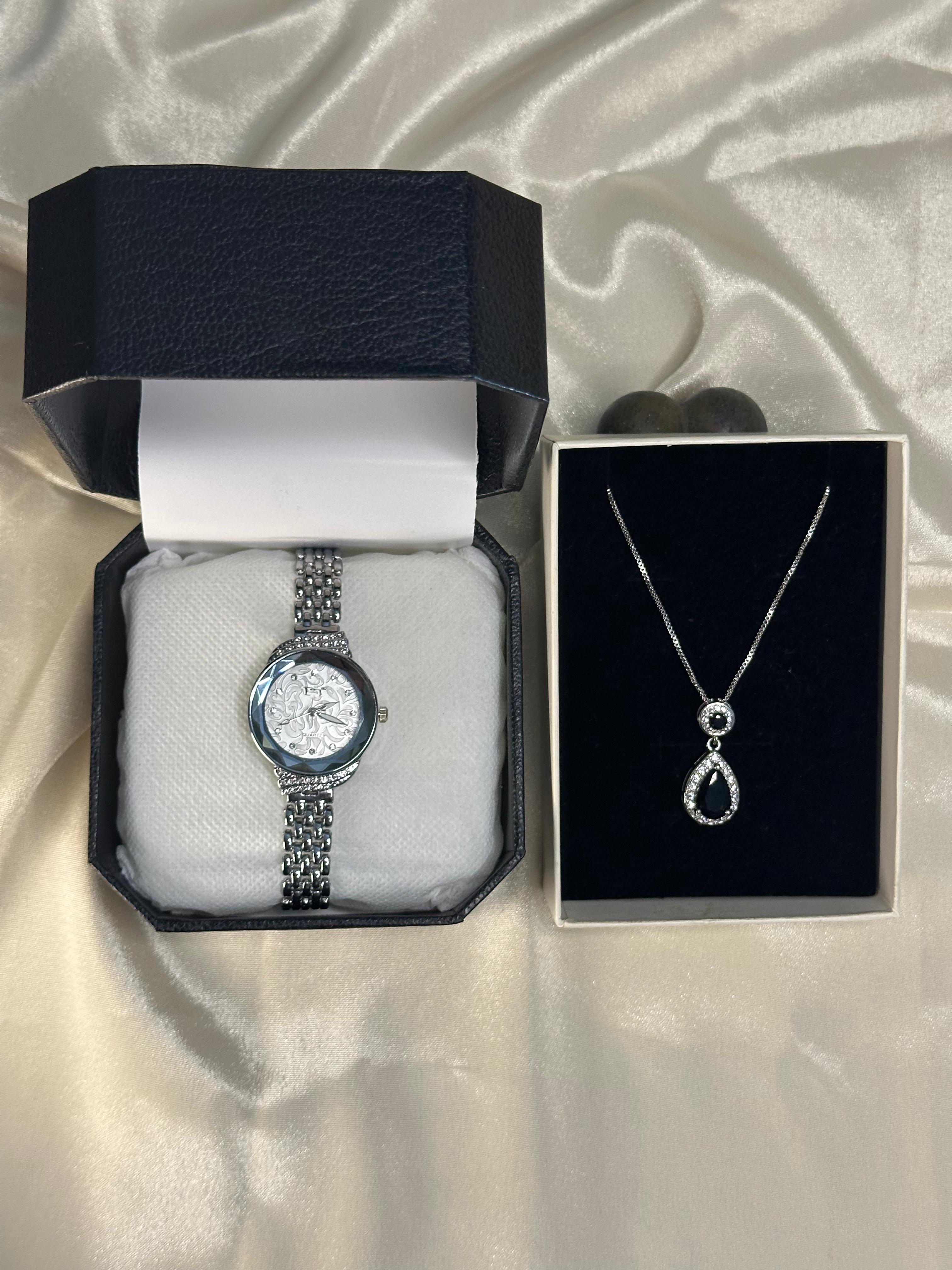 Set of 2( Watch + necklace set ) gift for her