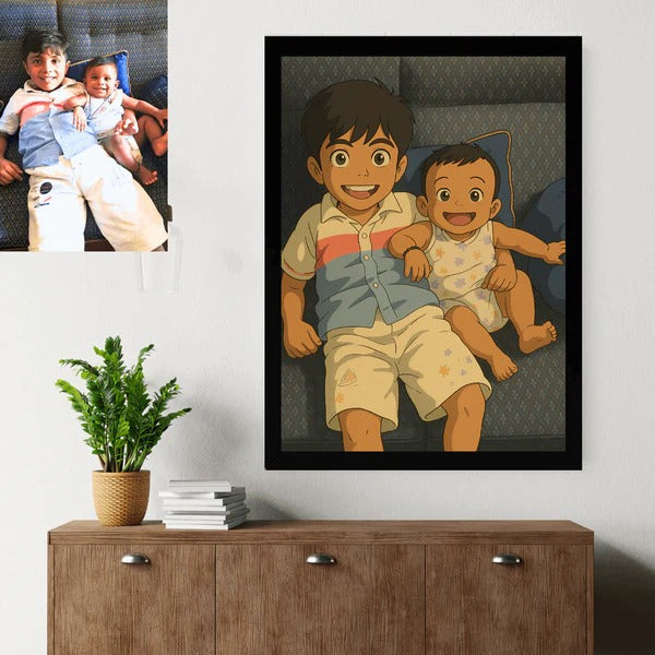 Customized Ghibli Art Photo Frame/Personalized Framed Gift