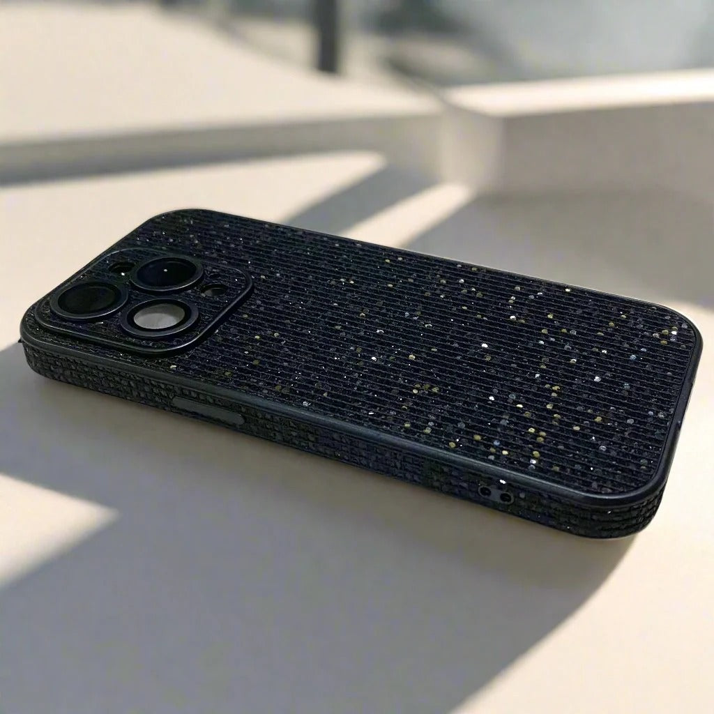 Siyyah Glitter Luxury Case For Women With Built-in Camera Lens Glass