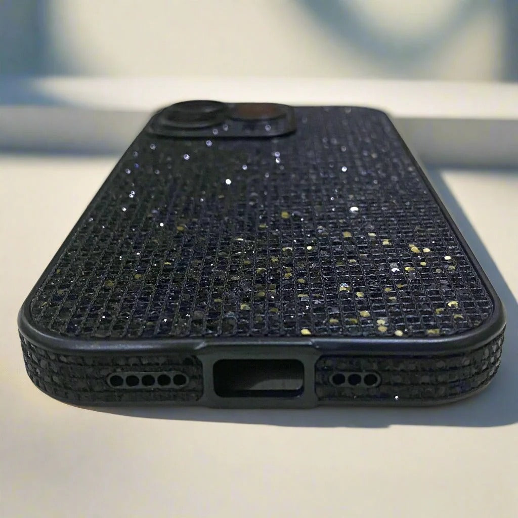 Siyyah Glitter Luxury Case For Women With Built-in Camera Lens Glass