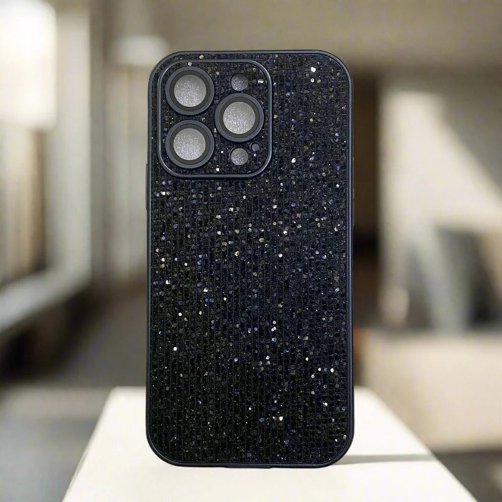 Siyyah Glitter Luxury Case For Women With Built-in Camera Lens Glass