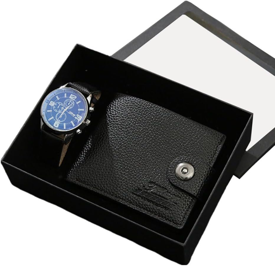 Set of 2( Black watch + wallet)  gift for him